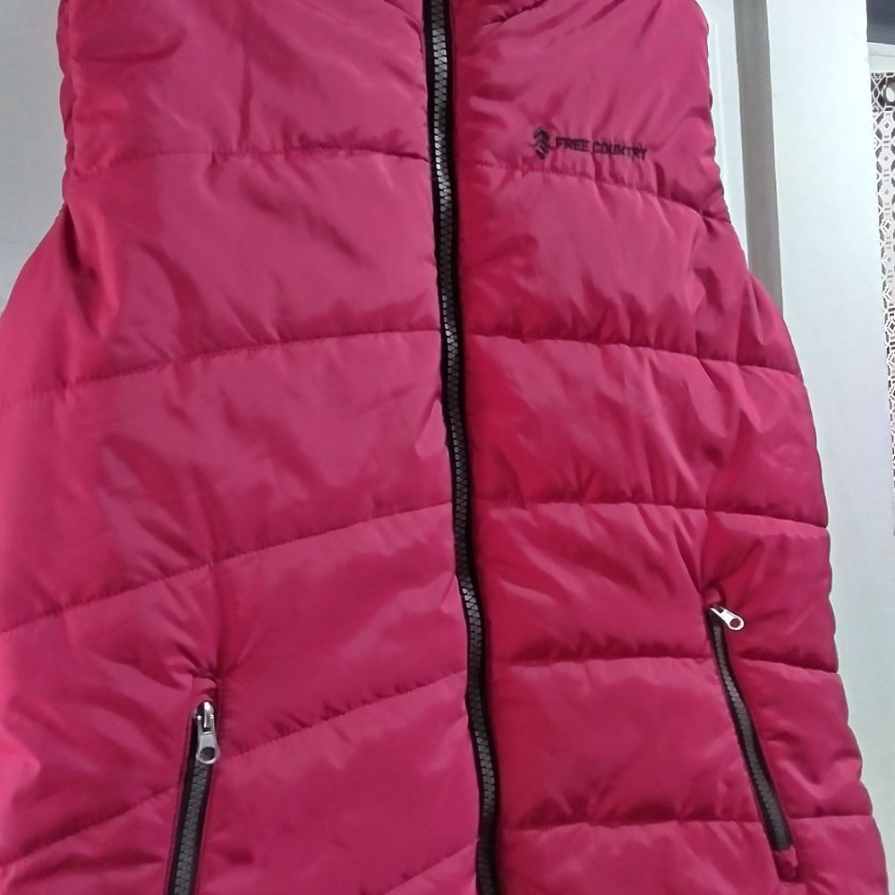 Free Country Puffer Vest Dark Purple/Pink size Large